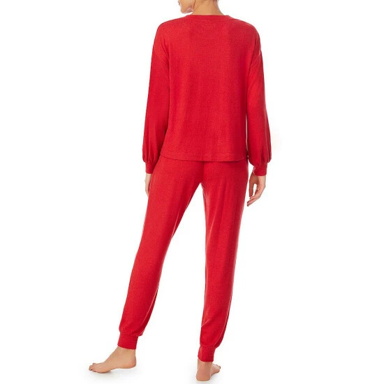 Flash Sale 🌟 Sanctuary Long Sleeve Round Neck Popover & Joggers Sweater Knit Pajama Set Heather Burgundy 🛒 - Image 2