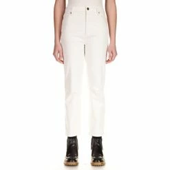 Discount 😉 Sanctuary Good Vibes High Rise Stretch Denim Straight Leg Crop 👖 Jeans Creme 🧨