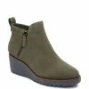 Hot Sale 🧨 Sanctuary Evolve Suede Side Zip Wedge Booties Olive Oil 🤩