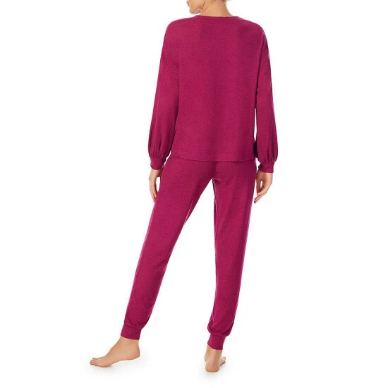 Top 10 ⭐ Sanctuary Long Sleeve Round Neck Popover And Joggers Marled Sweater Knit Pajama Set Purple Print ❤️ - Image 2