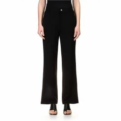 Wholesale 😀 Sanctuary Noho Stretch Twill Crepe Straight Leg Trouser Pants Black Night 😀