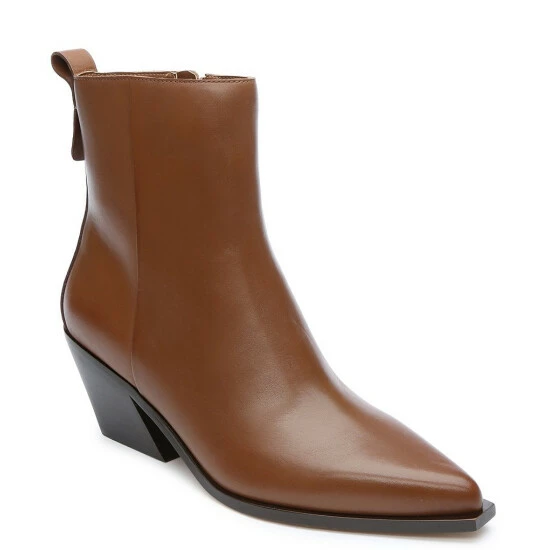 Hot Sale 🎁 Sanctuary Yolo Leather Pointed Toe Booties Bourbon 🌟