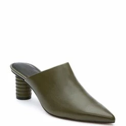 Hot Sale ๐งจ Sanctuary Swag Leather ๐ Dress Mules Olive Oil ๐