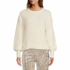 Cheapest ๐งจ Sanctuary Clothing Crew Neck Long Plush Volume Sleeve Sweater Creme ๐คฉ