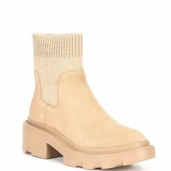 Cheap 🔔 Sanctuary Take On Suede Chunky Sole Sock Booties Cappuccino 🔥