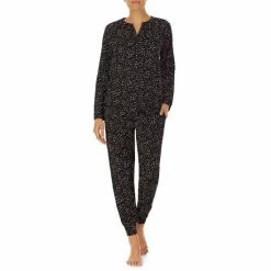 Brand new 😉 Sanctuary Long Sleeve Split V-Neck Knit Floral Print Pajama Set Black Print 👏