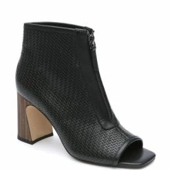 Wholesale ๐ Sanctuary Ready Leather Peep Toe Zip Shooties Black ๐