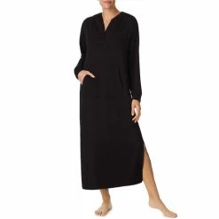 Outlet 🧨 Sanctuary V-Neck Long Sleeve Hooded Cozy Lounger Black Heather 🔔