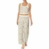 Cheap 🧨 Sanctuary Stone Camo Print Cropped Cami And Long Pants Knit Coordinating Pajama Set Ivory Print 🛒
