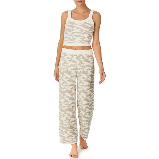 Cheap ๐งจ Sanctuary Stone Camo Print Cropped Cami And Long Pants Knit Coordinating Pajama Set Ivory Print ๐