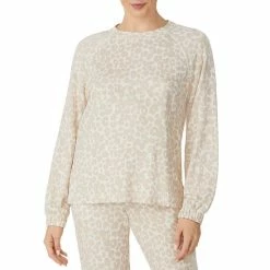 Coupon ๐ Sanctuary Animal Print Long Sleeve Crew Neck Coordinating Sleep Top Ivory โจ