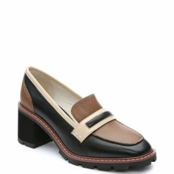 Brand new ✔️ Sanctuary Parkside Leather Color Blocked Block Heel Lug Sole Loafers Black/spice 🧨