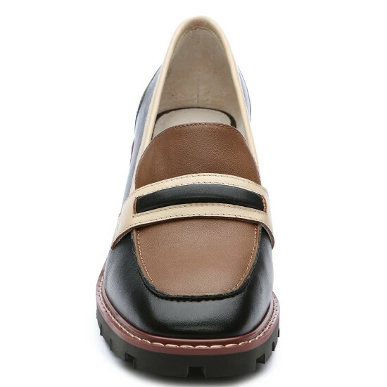 Brand new โ๏ธ Sanctuary Parkside Leather Color Blocked Block Heel Lug Sole Loafers Black/spice ๐งจ - Image 4