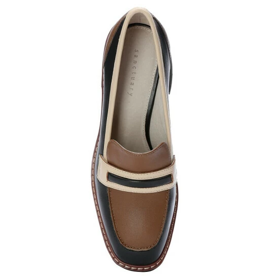 Brand new โ๏ธ Sanctuary Parkside Leather Color Blocked Block Heel Lug Sole Loafers Black/spice ๐งจ - Image 5