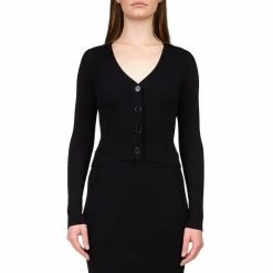 Top 10 ๐ฏ Sanctuary Play It Cool V-Neck Long Sleeve Lightweight Ribbed Knit Button Front Coordinating Cardigan Black ๐คฉ