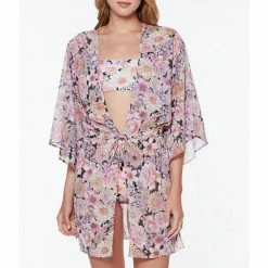 Brand new 🥰 Sanctuary Petal Pusher Chiffon Caftan Floral Print Swim Cover Up Multi 🎁