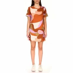 Outlet ๐ Sanctuary Reveal Abstract Print Slub Knit Crew Neck Short Sleeve Mini T-Shirt ๐ Dress Cityscape ๐