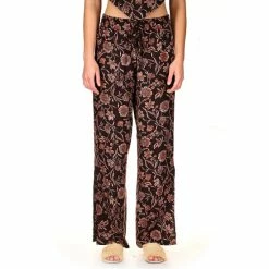 Hot Sale 🔥 Sanctuary Dusk Floral Print Side Slit Wide Leg Pull-On Coordinating Pants 🎁