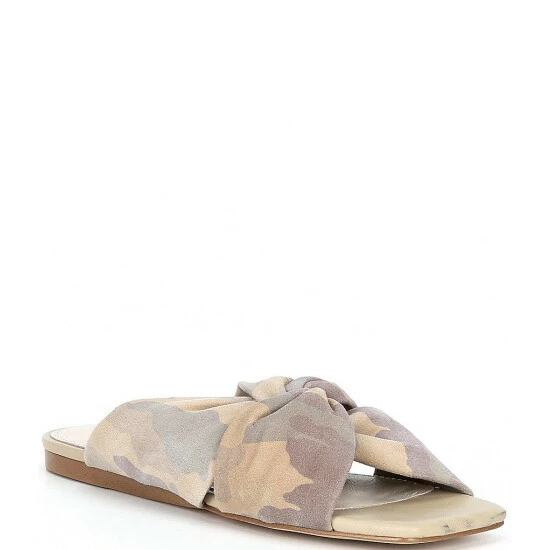 Coupon 💯 Sanctuary Flamingo Camouflage Print Suede Twist Slides Fatigue Multi 🥰