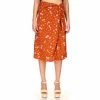 Wholesale ✔️ Sanctuary Twist Me Floral Print Faux Wrap High Rise Side Front Slit Midi 👗 Skirt Earth Bloom ❤️