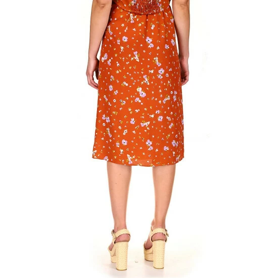 Wholesale โ๏ธ Sanctuary Twist Me Floral Print Faux Wrap High Rise Side Front Slit Midi ๐ Skirt Earth Bloom โค๏ธ - Image 2