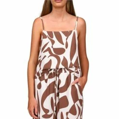 Best Sale ๐ Sanctuary Abstract Print Crepe Square Neck Sleeveless Forever Coordinating Cami Lion River ๐คฉ