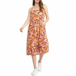 Best Pirce 😉 Sanctuary Day In The Park Floral Print Square Neck Sleeveless Midi 👗 Dress Outdoor Floral 😀