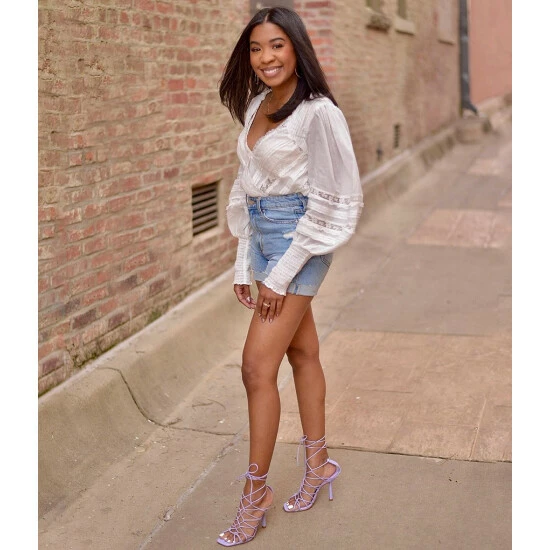 Cheapest 👍 Sanctuary Sidewalk Distressed Fringe Hem Rigid Denim Shorts Fade 🤩 - Image 4